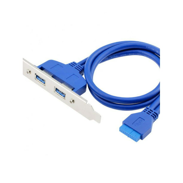 2Ports Dual USB 3.0 Female to 20 Pin Motherboard Adapter Cable with Bracke 